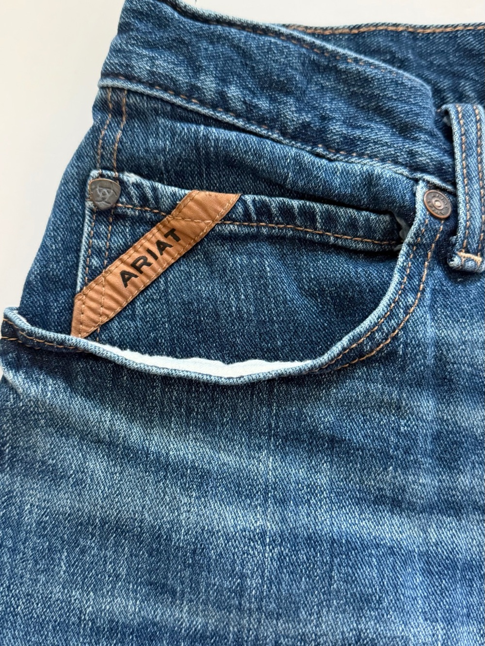 Ariat Men's Bootcut Jeans in Dark Blue Denim - Picture 3 of 8
